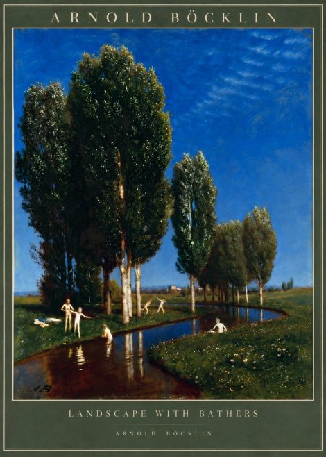 Arnold Böcklin Landscape with Bathers No6 - Plakat