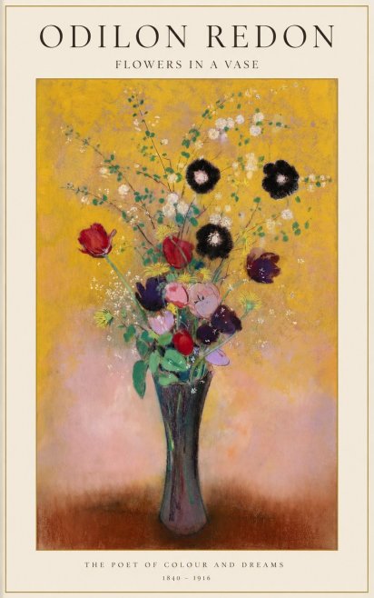 Odilon Redon Flowers in a Vase IV No1 - Plakat