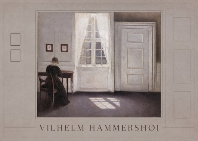 Vilhelm Hammershøi Interior with a Woman from the Back No1 - Plakat