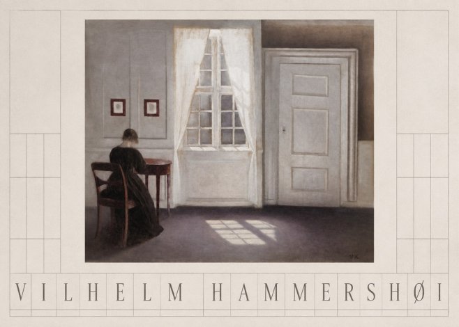 Vilhelm Hammershøi Interior with a Woman from the Back No3 - Plakat