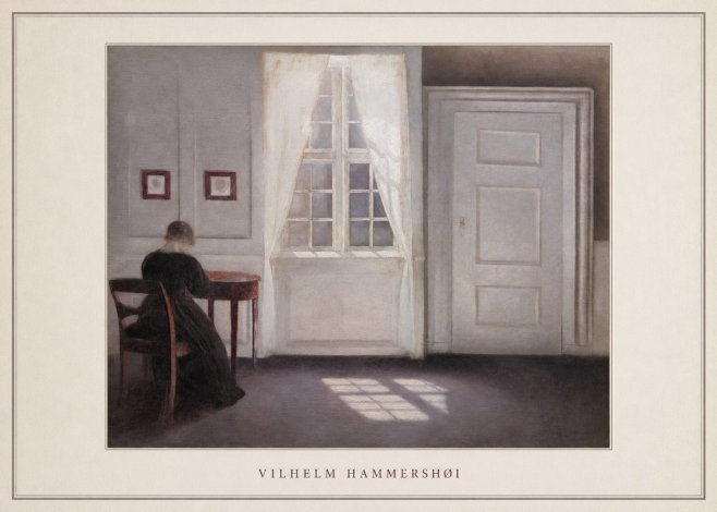 Vilhelm Hammershøi Interior with a Woman from the Back No4 - Plakat