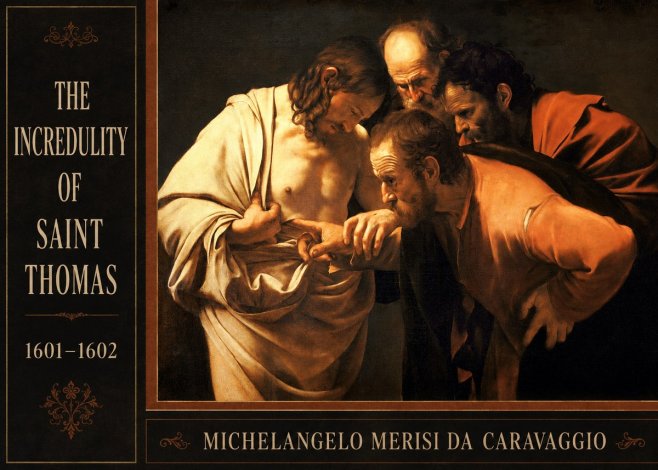 Michelangelo Merisi da Caravaggio The Incredulity of Saint Thomas II No2 - Plakat