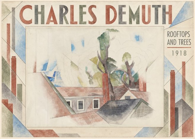 Charles Demuth Rooftops and Trees No4 - Plakat