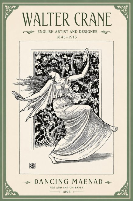 Walter Crane Dancing Maenad No4 - Plakat