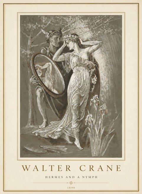 Walter Crane Hermes and a Nymph No1 - Plakat