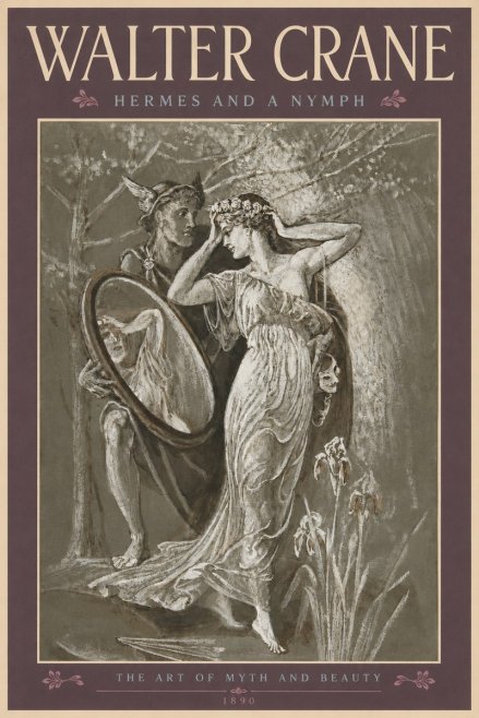 Walter Crane Hermes and a Nymph No5 - Plakat