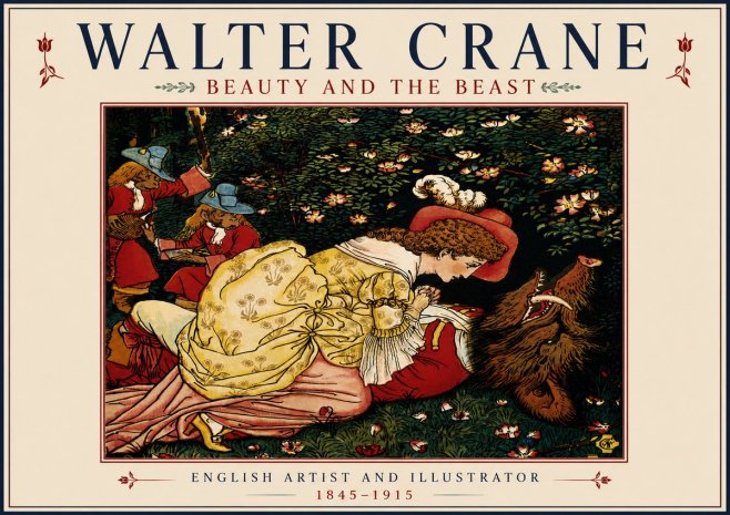 Walter Crane Beauty and the Beast No5 - Plakat