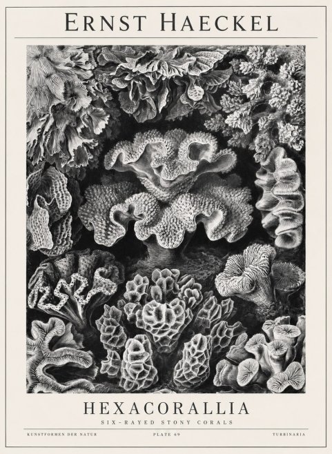 Ernst Haeckel Hexacorallia No1 - Plakat