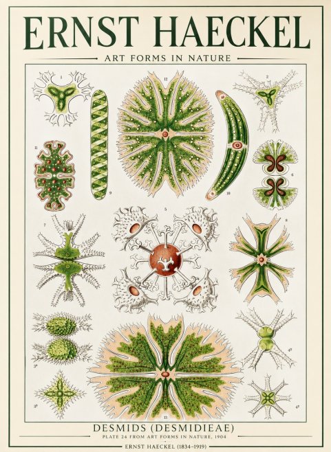 Ernst Haeckel Desmids (Desmidieae) No1 - Plakat