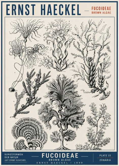 Ernst Haeckel Fucoideae - Brown Algae No5 - Plakat
