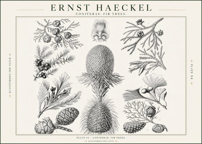 Ernst Haeckel Coniferae. Fir Trees. No1 - Plakat