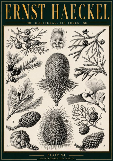Ernst Haeckel Coniferae. Fir Trees. No4 - Plakat