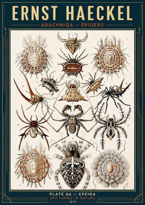 Ernst Haeckel Arachnida — Spiders No6 - Plakat