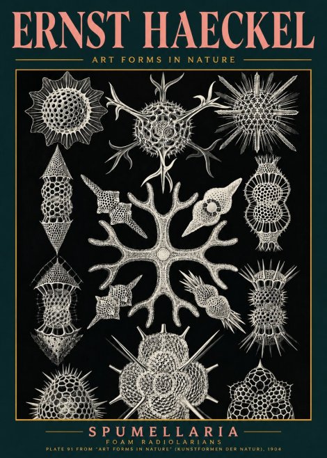 Ernst Haeckel Spumellaria No4 - Plakat