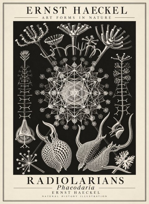 Ernst Haeckel Phaeodaria Radiolarians - Plate 61 No3 - Plakat