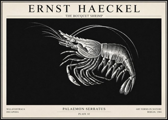 Ernst Haeckel Pandalus Borealis No6 - Plakat
