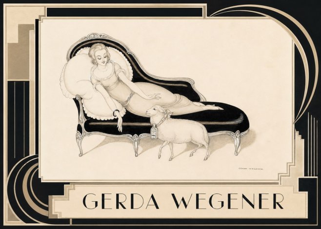Gerda Wegener Lady with Lamb No5 - Plakat