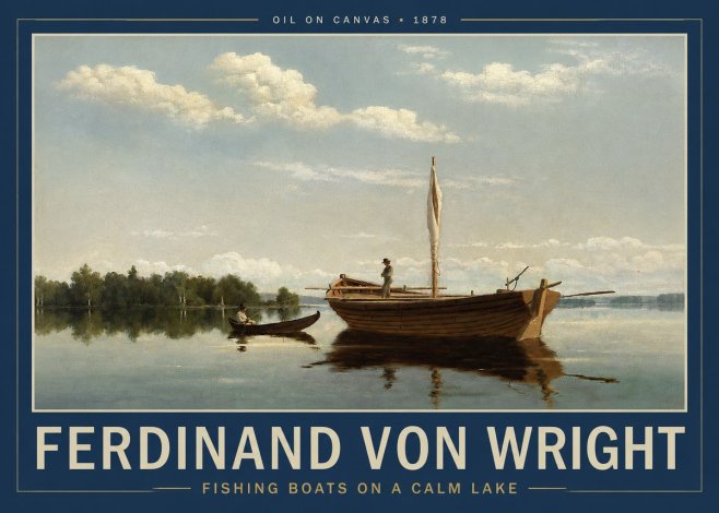 Ferdinand von Wright Fishing Boats on a Calm Lake. 1878. No2 - Plakat
