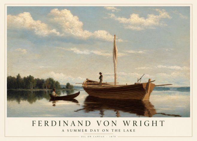 Ferdinand von Wright Fishing Boats on a Calm Lake. 1878. No5 - Plakat