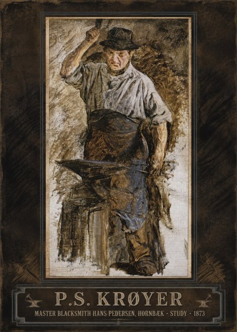 P.S. Krøyer Master Blacksmith Hans Pedersen, Hornbaek · Study · 1873 No5 - Plakat