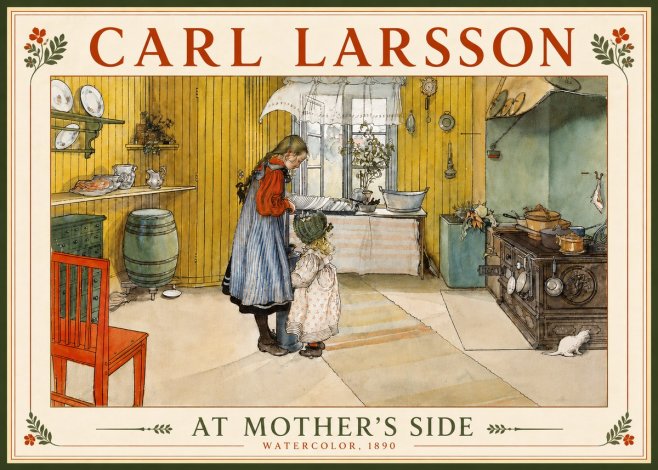 Carl Larsson At Mother's Side No6 - Plakat
