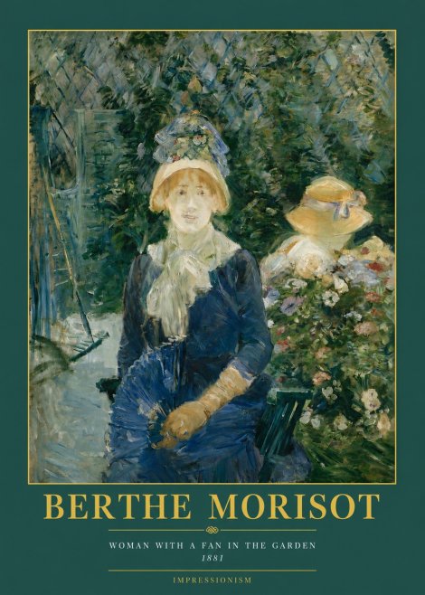 Berthe Morisot Young Woman with a Fan II No3 - Plakat