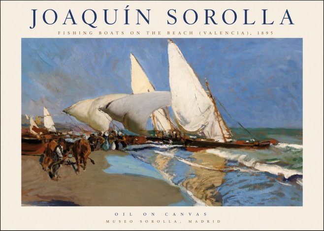 Sorolla Fishing Boats on the Beach (Valencia), 1895 No4 - Plakat