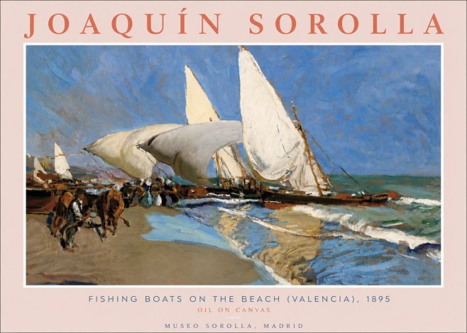 Sorolla Fishing Boats on the Beach (Valencia), 1895 No6 - Plakat