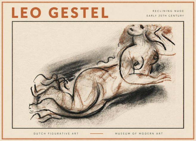Leo Gestel Reclining Nude No5 - Plakat