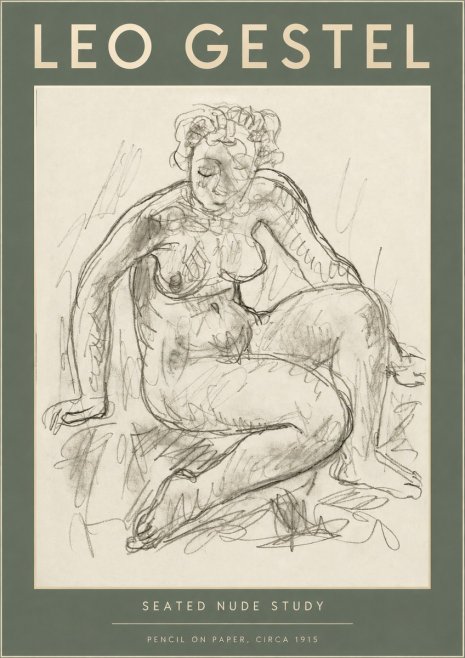 Leo Gestel Seated Nude Study No2 - Plakat