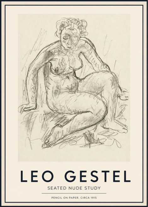 Leo Gestel Seated Nude Study No3 - Plakat