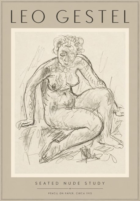 Leo Gestel Seated Nude Study No5 - Plakat