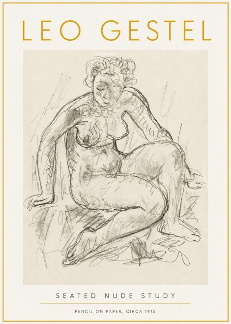 Leo Gestel Seated Nude Study No6 - Plakat