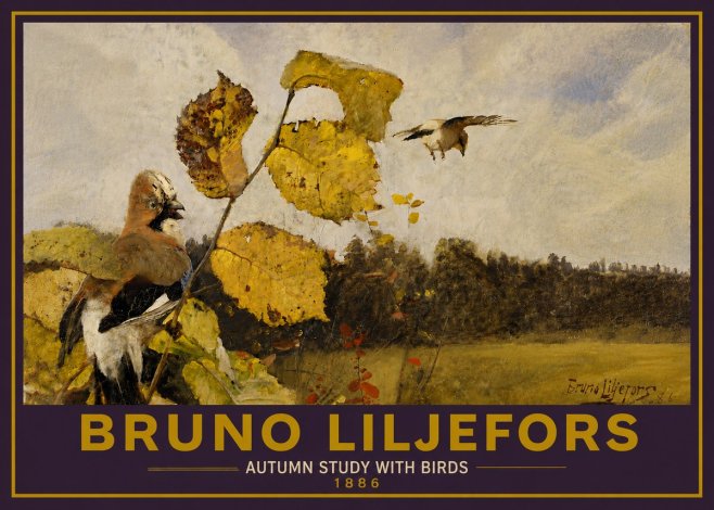 Bruno Liljefors Autumn Study with Birds No5 - Plakat