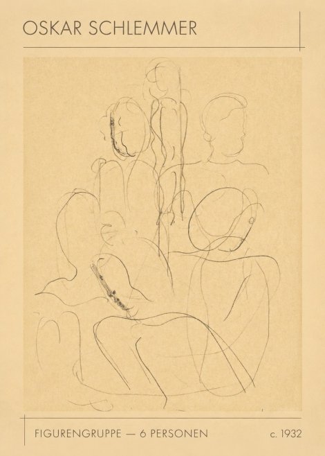 Oskar Schlemmer Figurengruppe - 6 Personen No1 - Plakat