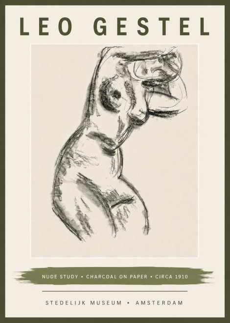 Leo Gestel Study of a Female Nude No6 - Plakat