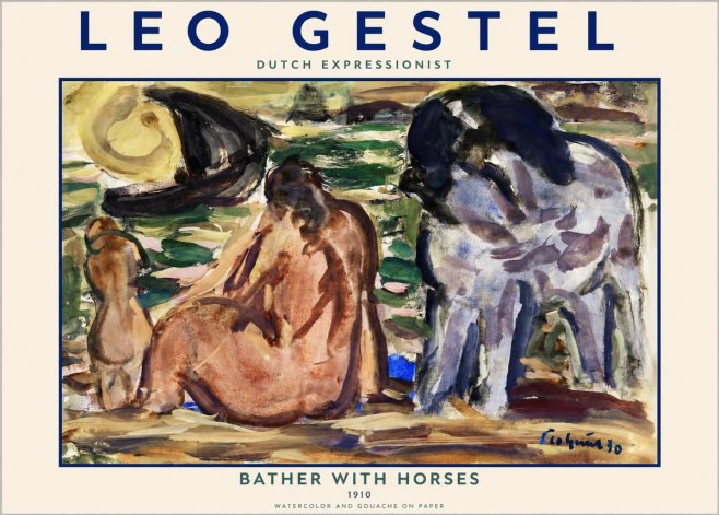 Leo Gestel Bather with Horses No2 - Plakat