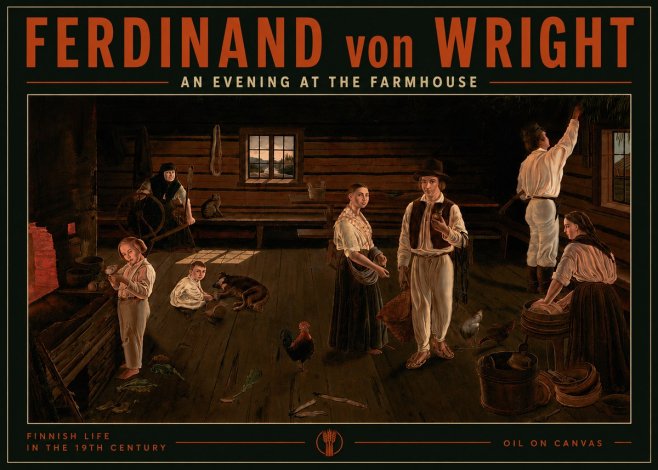Ferdinand von Wright An Evening at the Farmhouse No5 - Plakat