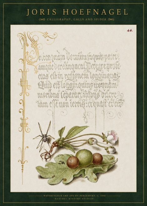 Joris Hoefnagel Plant with Galls and Insect No3 - Plakat