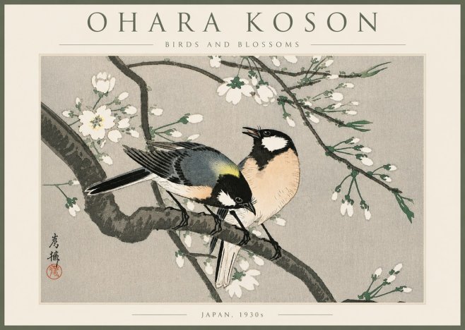 Ohara Koson Birds and Blossoms No6 - Plakat