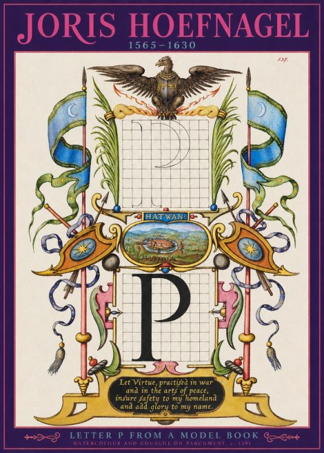 Joris Hoefnagel Letter P from a Model Book No2 - Plakat