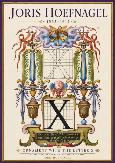 Joris Hoefnagel Ornament with the Letter X No3 - Plakat