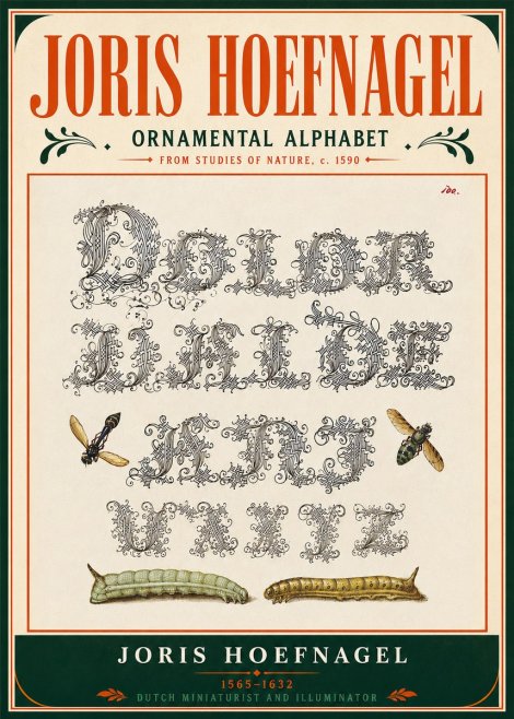Joris Hoefnagel Ornamental Alphabet from Studies of Nature No5 - Plakat