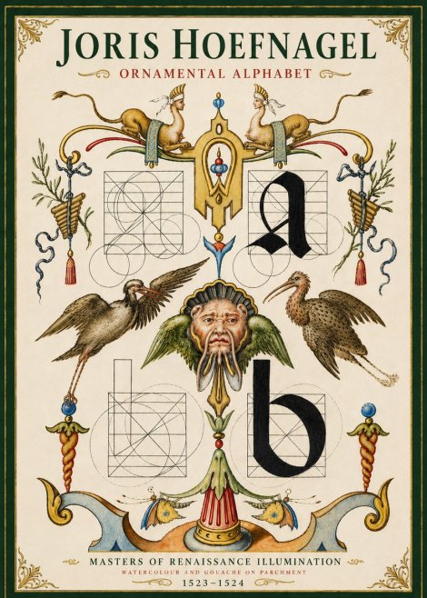 Joris Hoefnagel Ornamental Alphabet No5 - Plakat