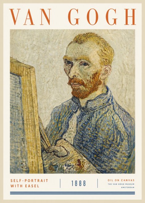 Van Gogh Self-portrait with Easel I No2 - Plakat