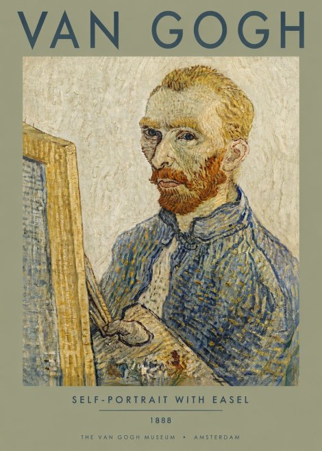 Van Gogh Self-portrait with Easel I No3 - Plakat