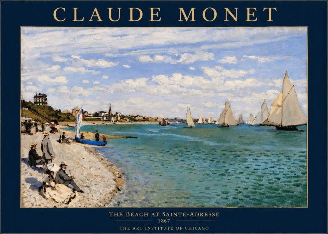 Monet The Beach at Sainte-adresse IV No2 - Plakat