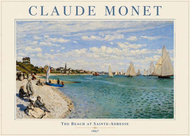 Monet The Beach at Sainte-adresse IV No5 - Plakat