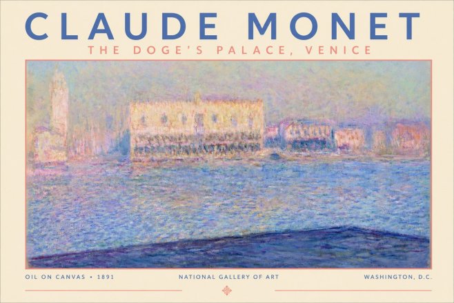 Monet The Doge's Palace, Venice No4 - Plakat