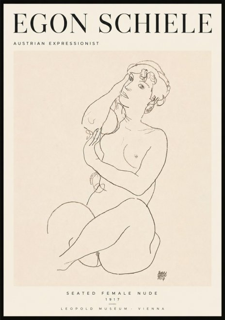 Schiele Seated Female Nude No2 - Plakat